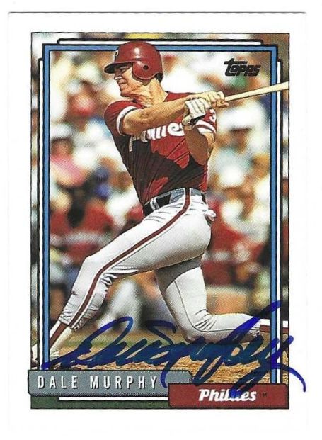 Autographed DALE MURPHY Philadelphia Phillies 1992 Topps Card