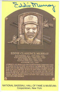 Autographed Eddie Murray Hall of Fame Gold Plaque Postcard