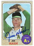 Autographed JIM NASH Oakland A's 1968 Topps Card
