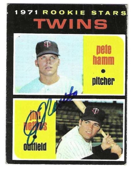 Autographed JIM NETTLES Minnesota Twins 1971 Topps Card
