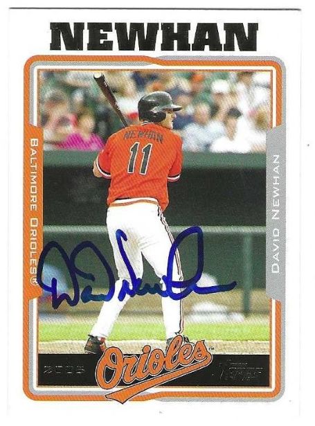 Autographed DAVID NEWHAN Baltimore Orioles 2005 Topps Card