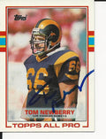 Autographed 1989 Topps Tom Newberry Football card