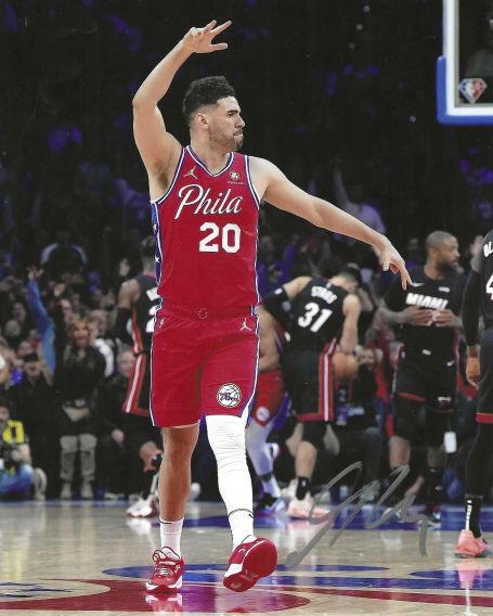 Autographed GEORGES NIANG  8X10 Philadelphia 76ers Photo