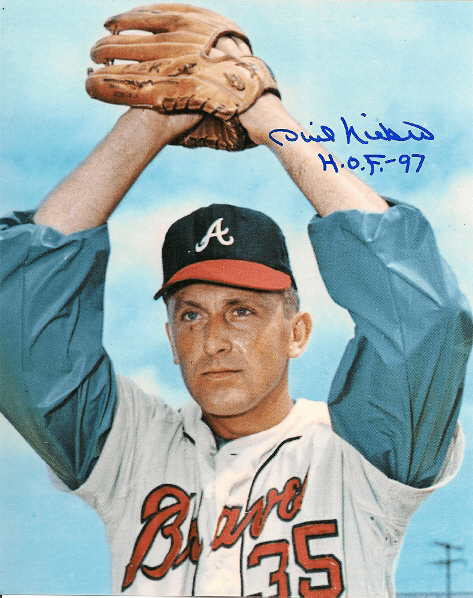 Autographed PHIL NIEKRO Atlanta Braves  Photo