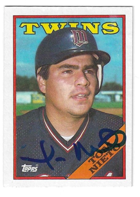 Autographed TOM NIETO Minnesota Twins 1988 Topps Card