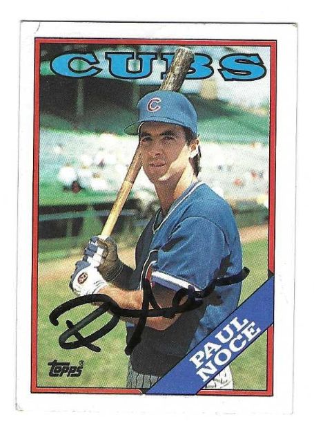 Autographed PAUL NOCE Chicago Cubs1988 Topps Card