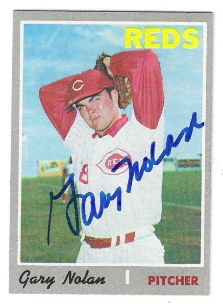 Autographed GARY NOLAN Cincinnati Reds 1970 Topps  Card
