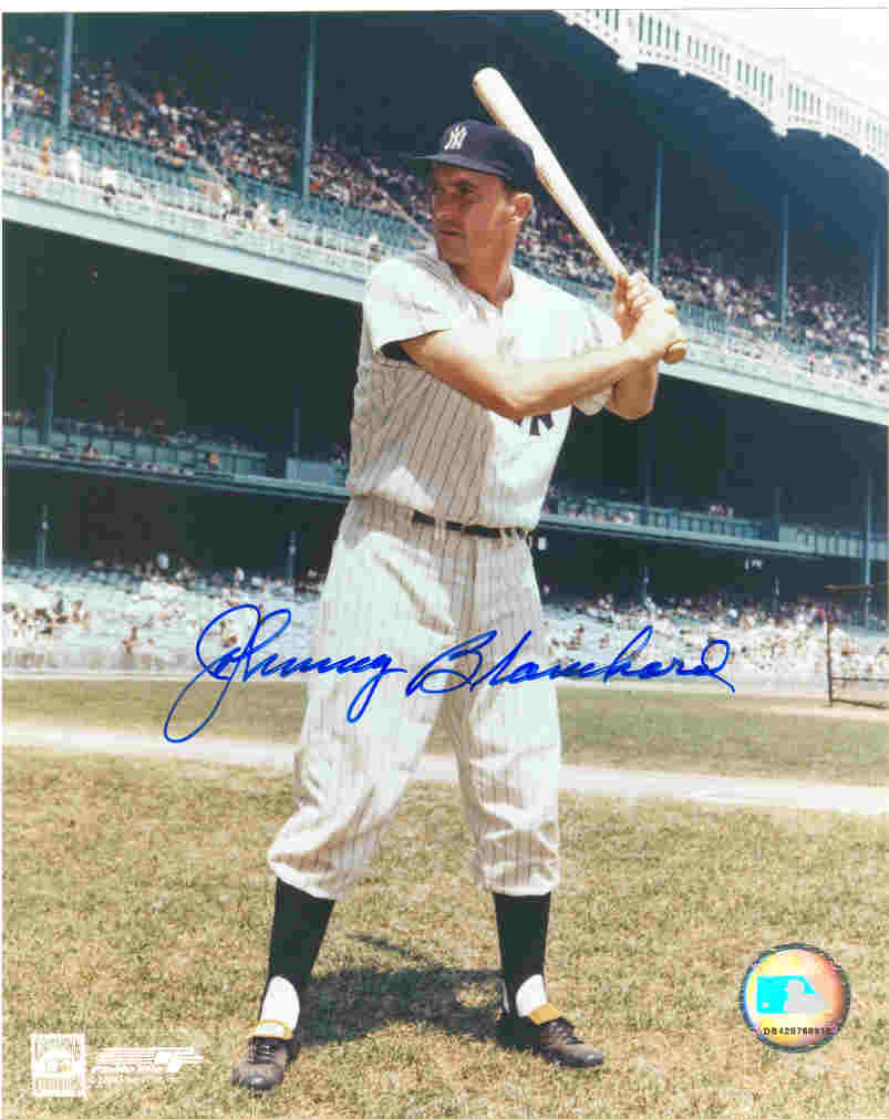 AUTOGRAPHED JOHNNY BLANCHARD 8x10 New York Yankees Photo