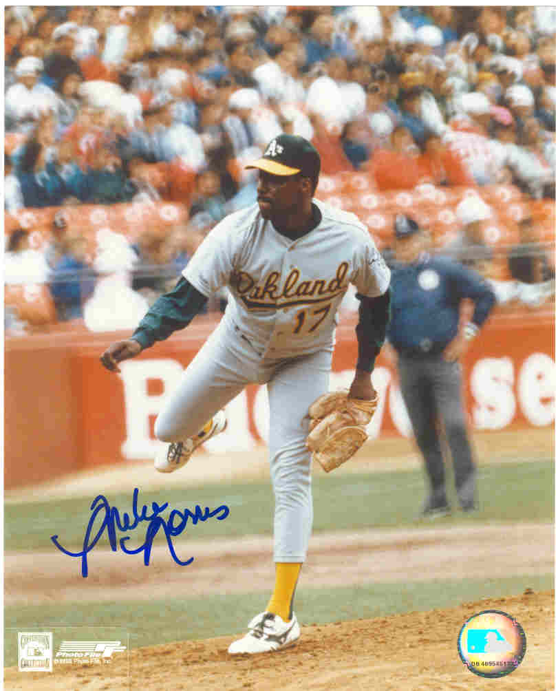 AUTOGRAPHED MIKE NORRIS Oakland A's 8x10 Photo