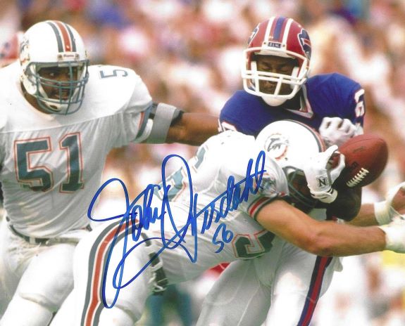 Autographed JOHN OFFERDAHL 8X10  Miami Dolphins photo
