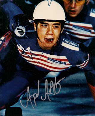Autographed APOLO OHNO Photo - Gold Medal Winner
