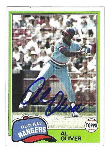 Autographed AL OLIVER Texas Rangers 1981 Topps Card