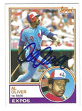 Autographed AL OLIVER Montreal Expos 1983 Topps Card