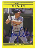 Autographed GREG OLSON Atlanta Braves 1991 Fleer Card