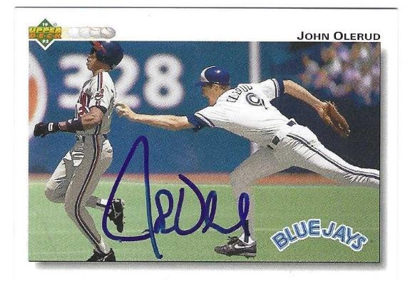 Autographed JOHN OLERUD Toronto Blue Jays 1992 Upper Deck Card
