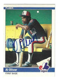 Autographed AL OLIVER Montreal Expos 1984 Fleer Card