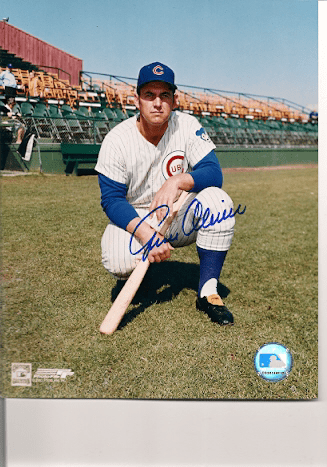 AUTOGRAPHED GENE OLIVER 8X10 Chicago Cubs photo