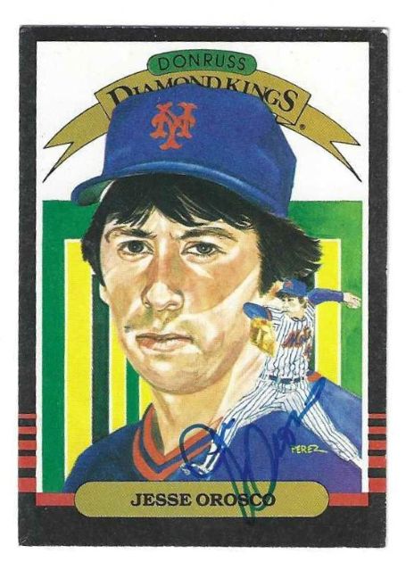 Autographed JESSE OROSCO New York Mets 1985 Donruss Diamond King