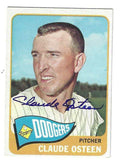 Autographed CLAUDE OSTEEN Los Angeles Dodgers 1965 Topps Card