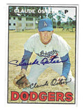 Autographed CLAUDE OSTEEN Los Angeles Dodgers 1967 Topps Card