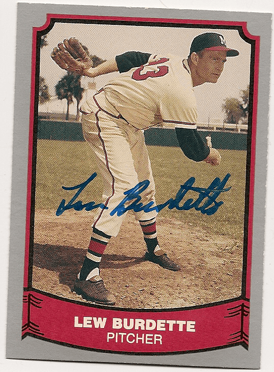 Signed LEW BURDETTE 1990 Pacific Legends Card