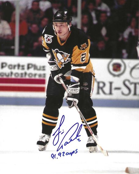Autographed JIM PAEK "91, 92 Cups" 8x10 Pittsburgh Penguins Photo