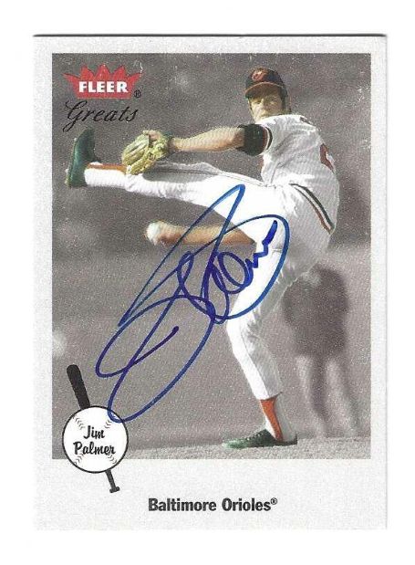 Autographed JIM PALMER Baltimore Orioles 2002 Fleer Greats of the Game Card