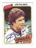 Autographed JIM PALMER Baltimore Orioles 1980 Topps Card