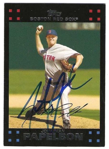 Autographed JONATHAN PAPELBON Boston Red Sox 2007 Topps Card