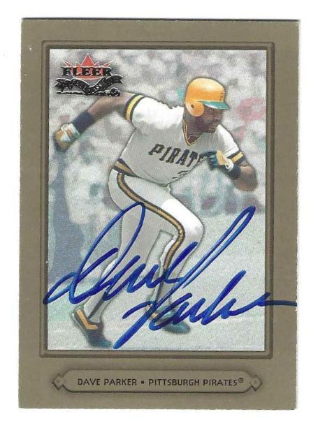 Autographed DAVE PARKER Pittsburgh Pirates 2002 FLEER FALL CLASSIC CARD