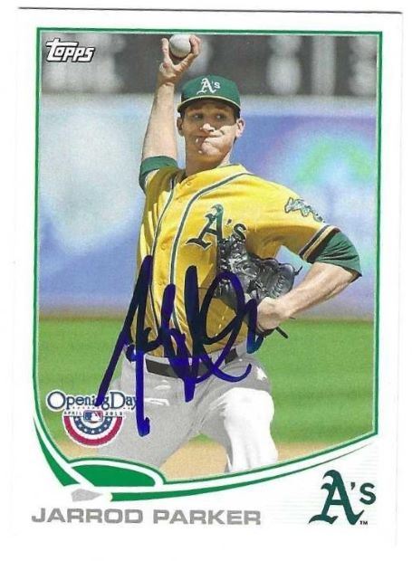 Autographed JARROD PARKER Oakland A's 2013 Topps Card