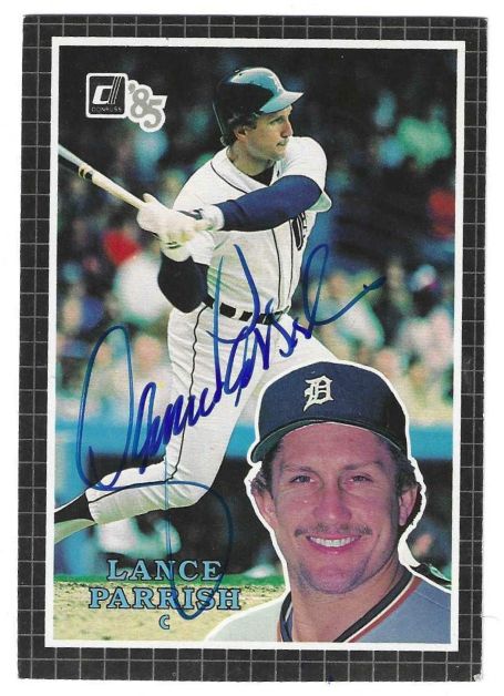 Autographed LANCE PARRISH Detroit Tigers 1985 Donruss Action All Stars Card