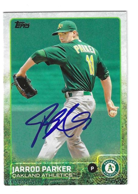 Autographed JARROD PARKER Oakland A's 2015 Topps Card