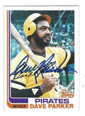 Autographed DAVE PARKER Pittsburgh Pirates 1982 Topps Card