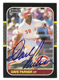 Autographed DAVE PARKER Cincinnati Reds 1987 Donruss Card