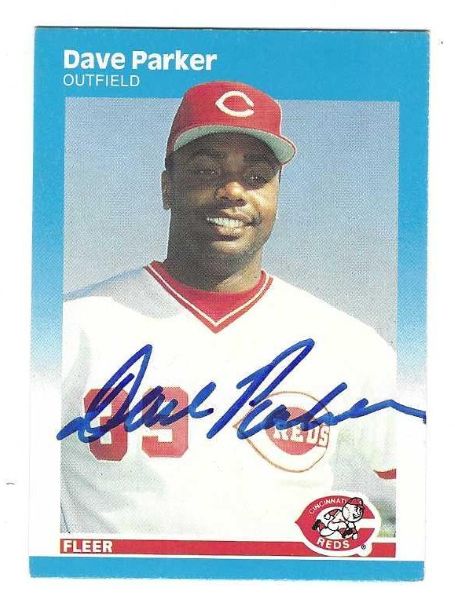 Autographed DAVE PARKER Cincinnati Reds 1987 Fleer Card