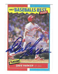 Autographed DAVE PARKER Cincinnati Reds 1987 Fleer Baseball's Best Card