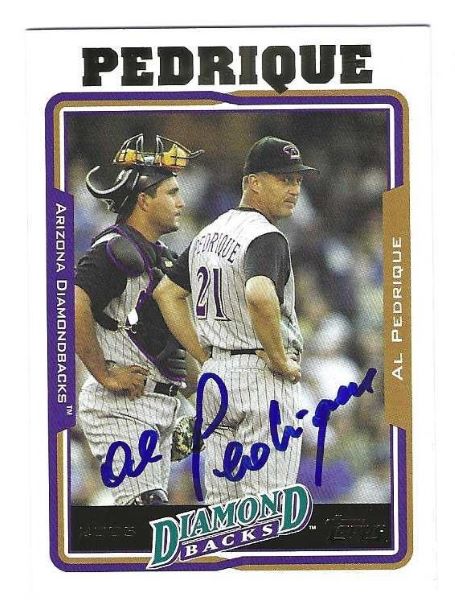 Auotgraphed AL PEDRIQUE Arizona Diamondbacks 2005 Topps Card