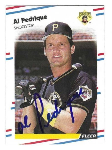 Auotgraphed AL PEDRIQUE Pittsburgh Pirates 1988 Fleer Card