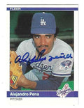 Autographed ALEJANDRO PENA Los Angeles Dodgers 1984 Fleer Card