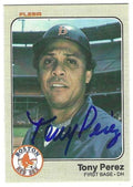 Autographed TONY PEREZ Boston Red Sox 1983 Fleer Card
