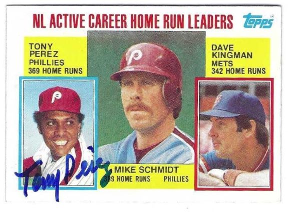 Autographed TONY PEREZ Philadelphia Phillies 1984 Topps Card