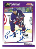 Autographed PAT LAFONTAINE 1991-92 Score #260 New York Islanders card