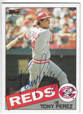 Autographed TONY PEREZ Cincinnati Reds 1985 Topps Card #675