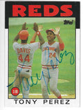 Autographed TONY PEREZ Cincinnati Reds 1986 Topps Card #85