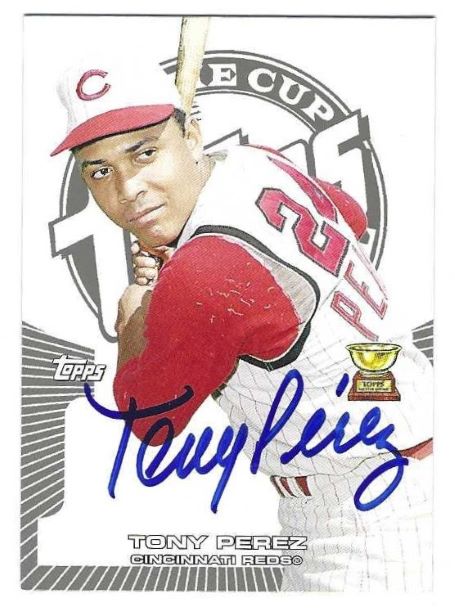 Autographed TONY PEREZ Cincinnati Reds 2005 Topps Rookie Cup Card