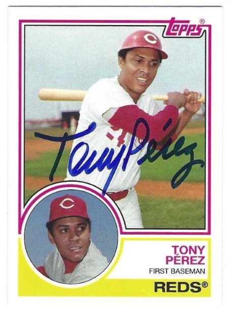Autographed TONY PEREZ Cincinnati Reds 2015 Topps Archives Card