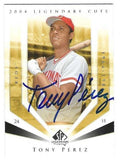 Autographed TONY PEREZ Cincinnati Reds 2004 Upper Deck SP Legendary Cuts Card