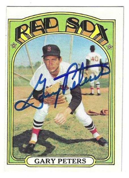 Autographed GARY PETERS Boston Red Sox 1972 Topps Card