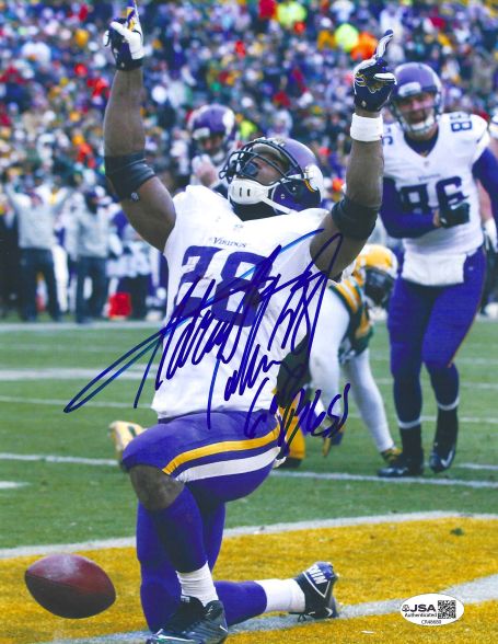 Autographed ADRIAN PETERSON 8X10  Minnesota Vikings Photo JSA